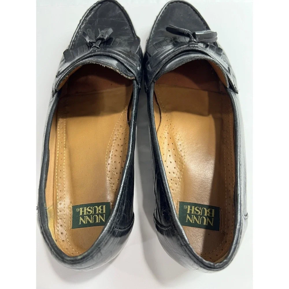 Nunn Bush Kiltie Tassel Loafers Mens 12 M Black Leather Moc Toe Dress Shoes‎ A52